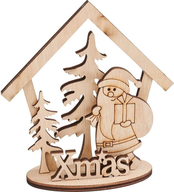 VBS Holz-Steckmotiv Xmas Bescherung in Beige aus Sperrholz für deine Weihnachtsdekoration - Bild 1