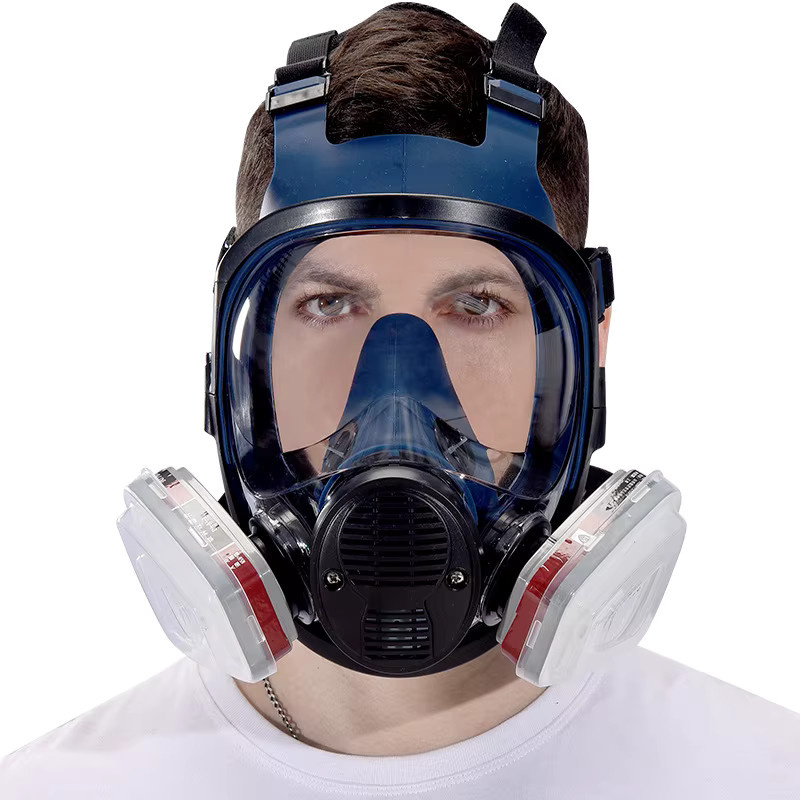 Vollgesicht-Atemschutzmaske mit Filtern für Bauprojekte, Chemikalien, Farbe und Pestizide - Bild 3