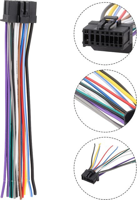 16-poliger Autoradio-Kabelbaum Stecker für Pioneer DEH12 DEH23 DEH2300 in Multicolour - Bild 1