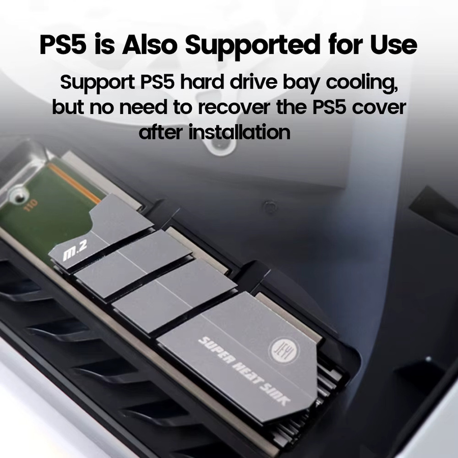 JEYI M.2 2280 NVMe/SATA/NGFF SSD Kühlkörper Aluminium-Wärmeableiter mit Wärmeleitfähiger Silikonauflage in Grau oder Silber - Bild 3