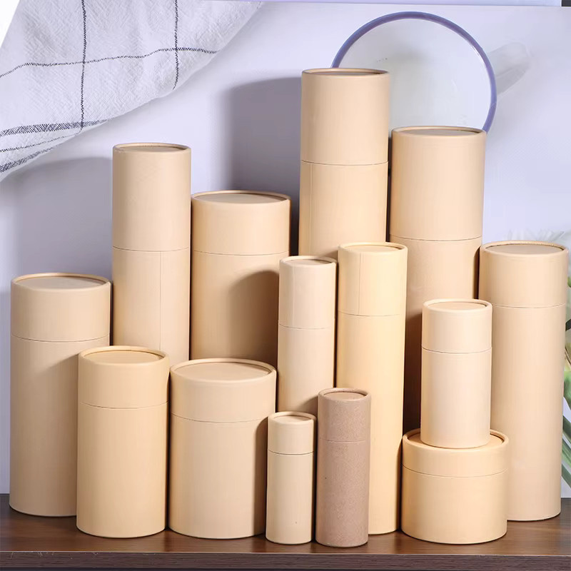 Runde Kraftpapier-Röhrenbox aus Kraftpappe für Ätherische Öle, Tee oder Kaffee - Bild 3