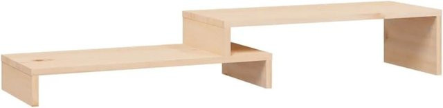 vidaXL Monitorständer aus Massivholz Kiefer in Beige, B/T/H: 52-101 x 22 x 14 cm - Bild 1