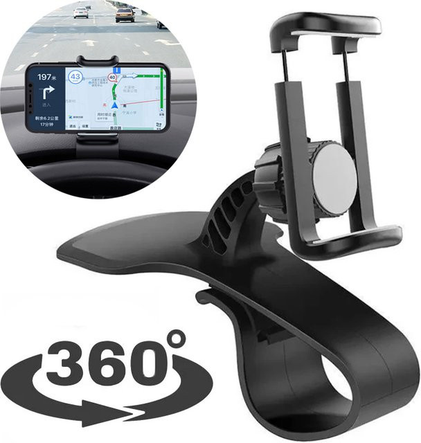 EOENKK Multifunktionaler universeller Auto-Handyhalter für das Armaturenbrett in Schwarz mit GPS-Navigationshalterung - Bild 1