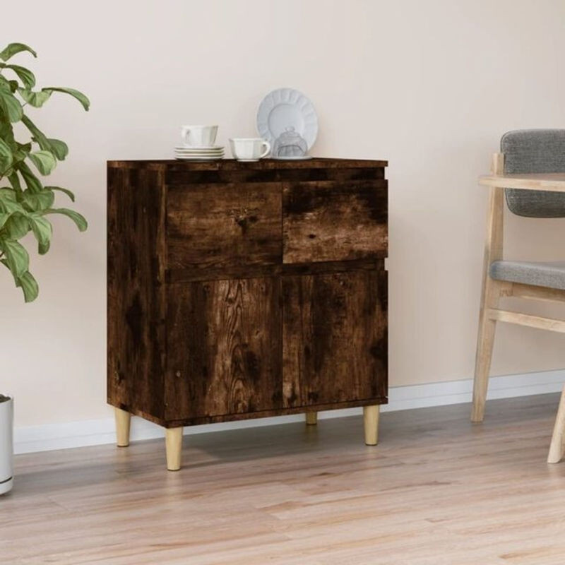 Modernes Sideboard Vidaxl aus Holzwerkstoff in Räuchereiche, Farbe: Braun/Grau, B/T/H: 60 x 35 x 70 cm - Bild 1