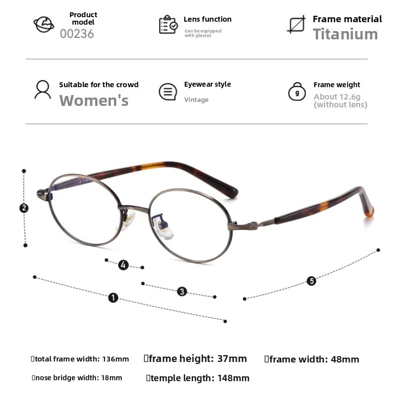 CLLOIO Lesebrille, oval, Titan, Vollrand - Bild 3