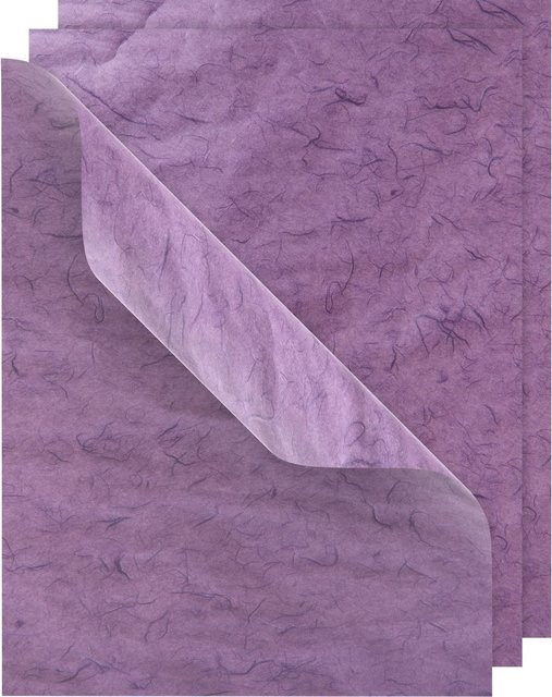 VBS Strohseide aus Maulbeerbaumfasern, 3 Bögen, Lila, B: 50 cm, H: 70 cm - Bild 1