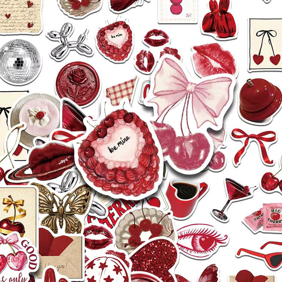 Charile Mädchen-Aufkleber, Sticker, 10-teiliges Set, rot, Papier - Bild 4