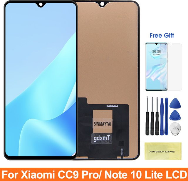 LCD Touch Screen Digitizer Display Montage für Xiaomi Mi CC9 Pro und Mi Note 10 Lite in Schwarz - Bild 1