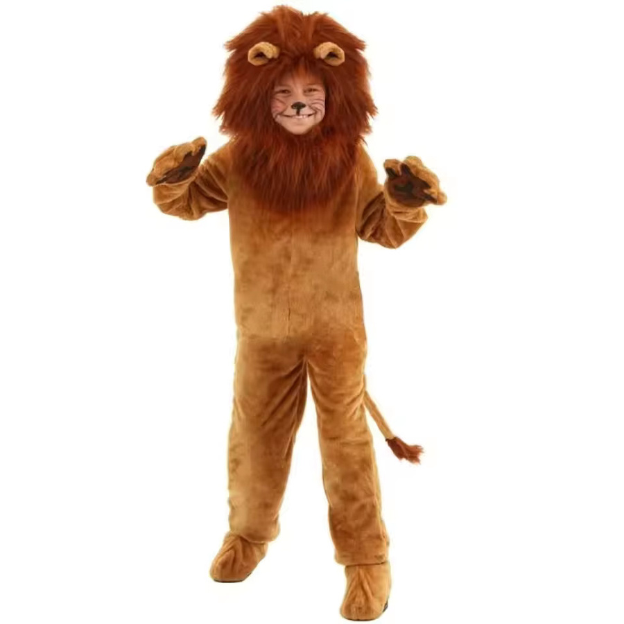 ZOBOTT Brauner Löwe Kostüm Löwe Onesie, Tierkostüm, Braun, Plüsch / Textil - Bild 2