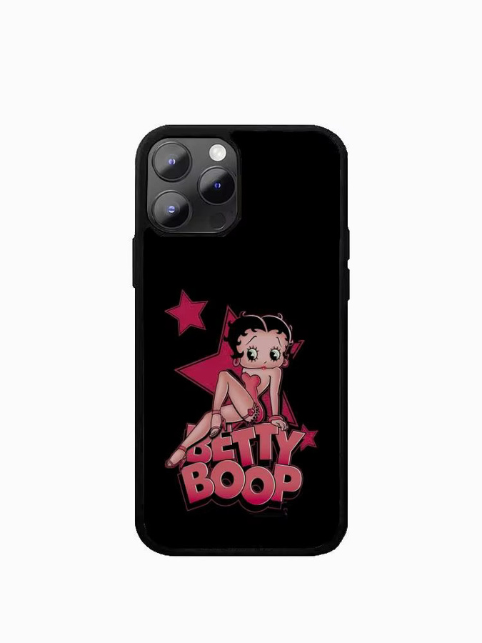 Betty Boop Handyhülle für iPhone 11-16 in Transparent und Schwarz mit Farbwechsel-Effekt aus schützendem TPU - Bild 4