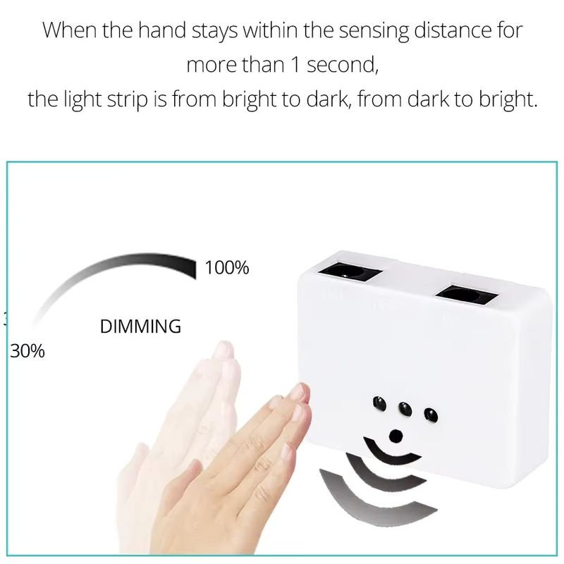 Foxanon Smart Dimmer DC 5-24V 5A mit IR Hand Sweep und Motion Sensor für LED Streifen und Schrankbeleuchtung - Bild 3