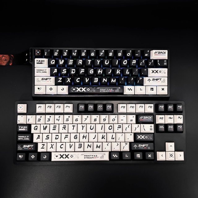 Aifei PrintStream Tastenkappen Set aus PBT mit Farbsublimation im Cherry-Profil für MX-Switches, 139 Tasten, Schwarz - Bild 1