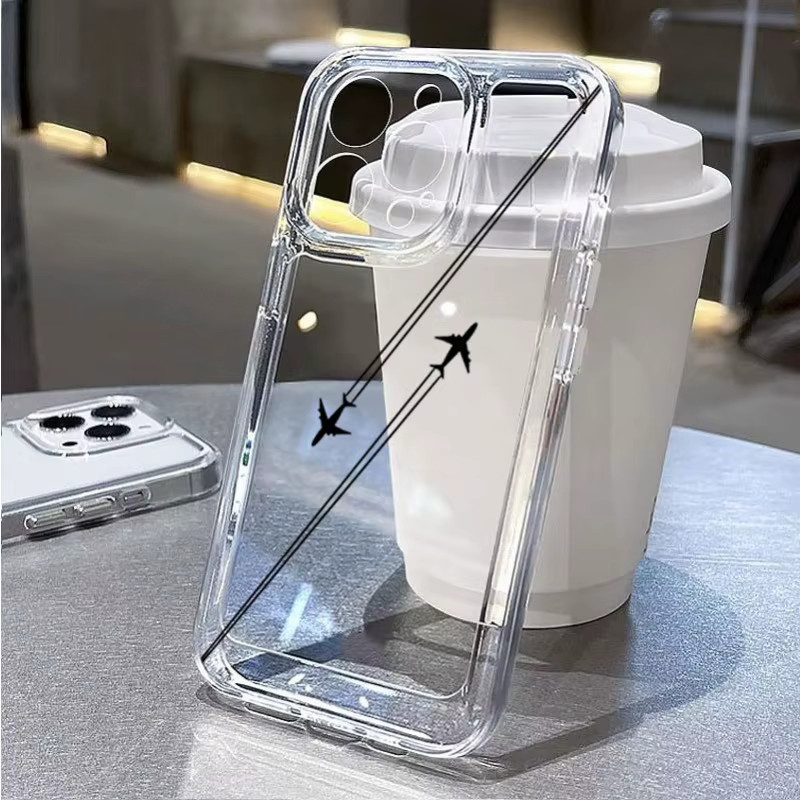 Transparente TPU-Handyhülle mit Zwei-Flugzeuge-Muster für Apple iPhone 17 16 15 13 12 11 Pro Max Air Plus Serie - Bild 3