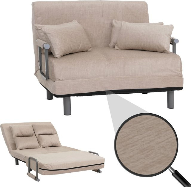 MCW Schlafsessel K29 als Schlafsofa und Gästebett aus Stoff Chenille in Beige, Liegefläche B: 100 cm, L: 190 cm - Bild 1