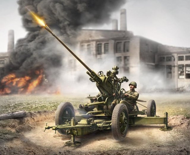 Zvezda WWII Wargame AddOn Sov. Flak mit Truppen, Erweiterung, Fahrzeuge, 1:72 - Bild 1