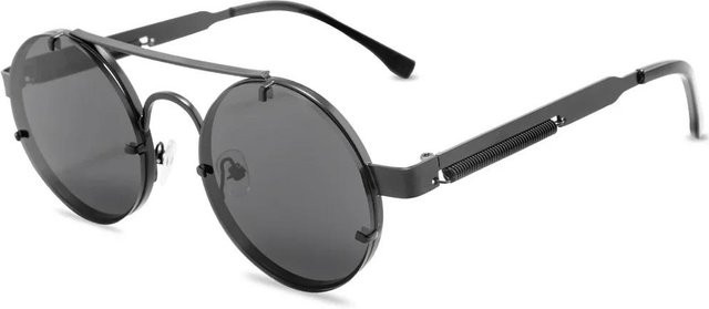 Yiran bag Sonnenbrille, rund, randlos, Metall, schwarz, Unisex - Bild 1