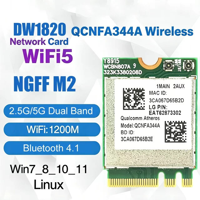 KEBIDUMEI Dual-Band Wireless Netzwerkkarte 9560NGW AC mit Bluetooth 5.0 für PC - Bild 1