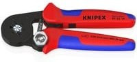 Knipex Crimpzange 97 53 14 SB aus Chrom-Vanadium-Stahl für Sechskant-Crimpung von Aderendhülsen nach DIN 46228 Teil 1+4 in Rot und Blau - Bild 1