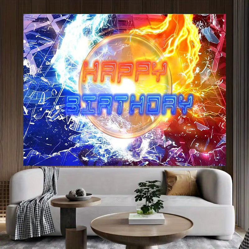 VIKAMA Wandteppich für Party und Geburtstag, abstrakter Hängender Wandteppich in Mehrfarbig, B/H: 58 x 75 cm - Bild 2