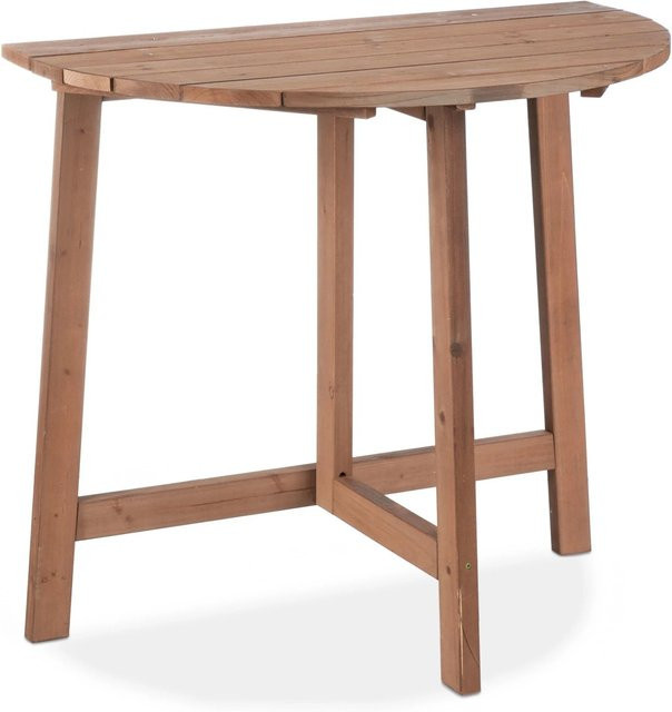 Relaxdays Klapptisch aus Tannenholz in Dunkelbraun, halbrund, B/T/H: 80 x 74 x 50 cm - Bild 1