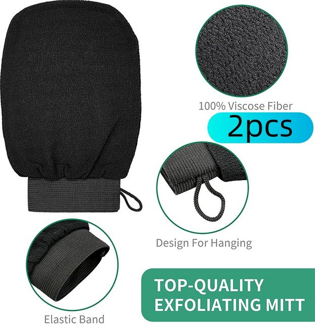 HNKMP Peeling-Handschuh für Körper und Gesicht, 2er-Set, Unisex - Bild 1
