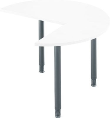 SSI Schäfer Ansatztisch 3/4 Kreis in Weiß und Anthrazit, Durchmesser: 140 cm - Bild 1