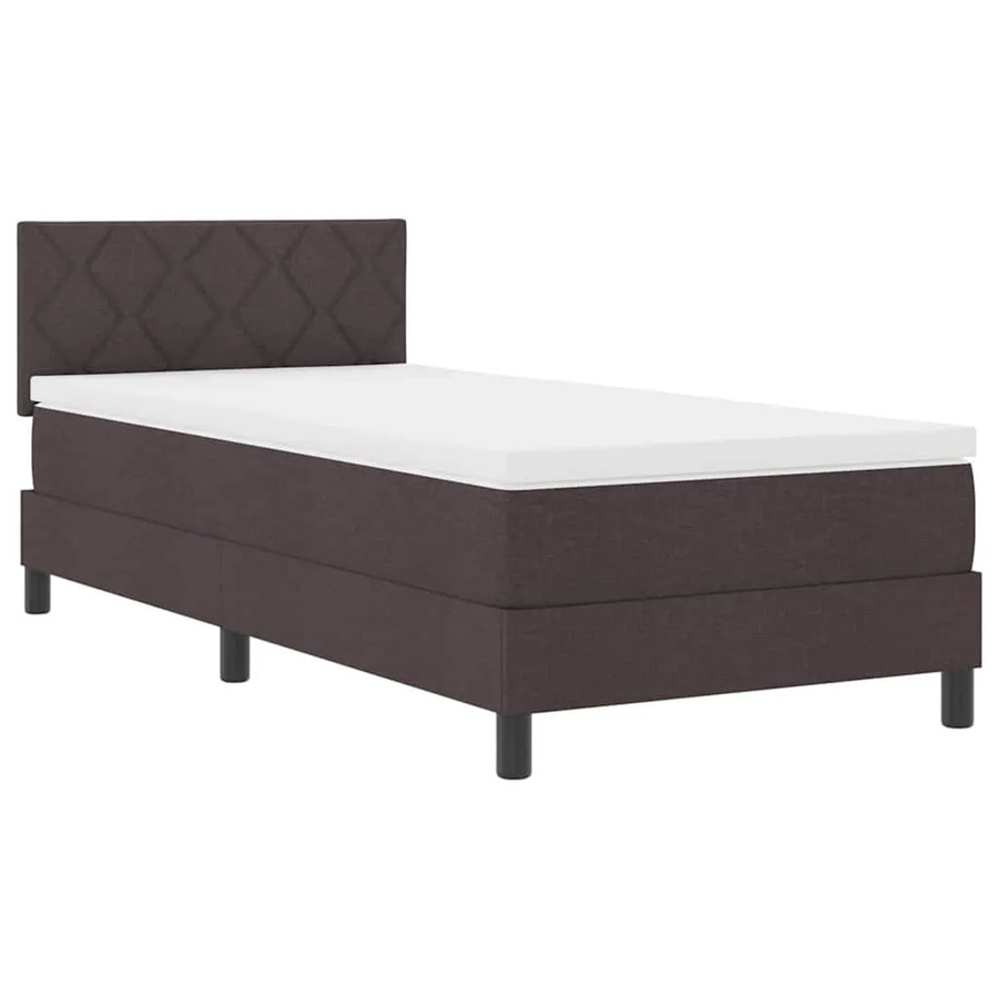 vidaXL Boxspringbett mit Matratze und Taschenfederkern in Braun, B/T/H: 90 x 200 x 88 cm - Bild 2