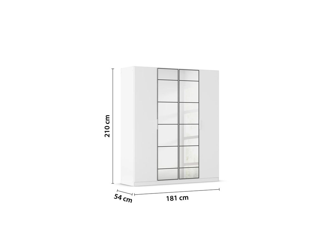 RAUCH ORANGE Acero Drehtürenschrank in Weiß mit Spiegeltüren und Glaselementen, B/H: 181 x 210 cm - Bild 2