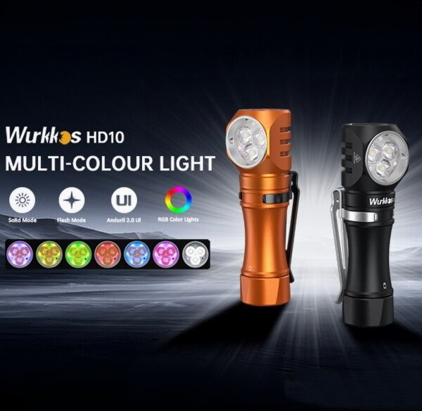 Wurkkos HD10 Mini-Stirnlampe in Schwarz mit 1200 lm, wiederaufladbare LED-Taschenlampe mit IP68 Wasserdichtigkeit und Anduril 2.0 - Bild 1