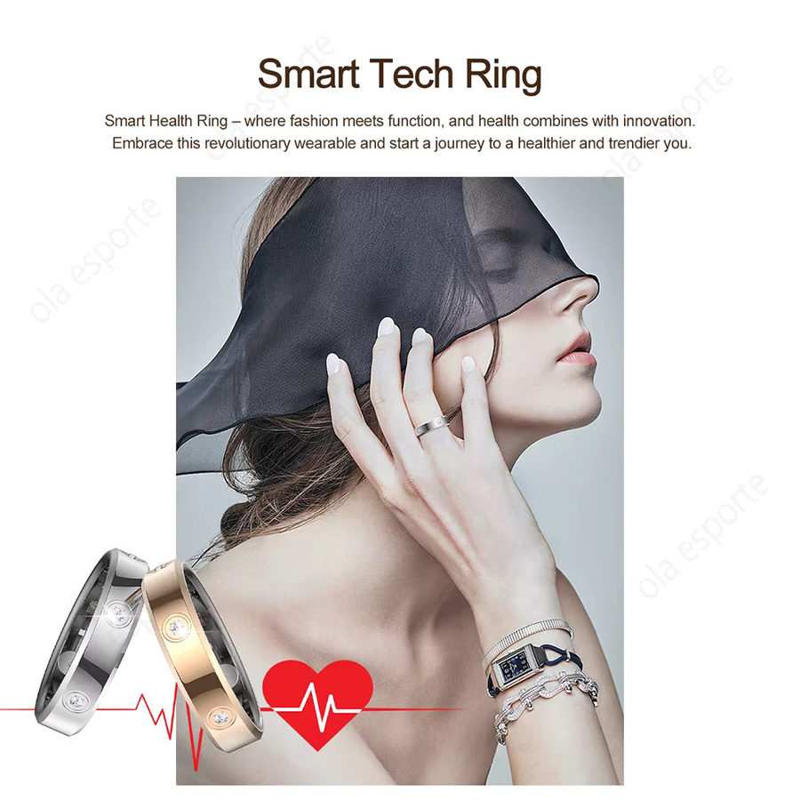Ola Esporte Smart Ring in Weiß: Wasserdichter Fitness-Tracker für Damen und Herren mit Herzfrequenz-, Blutdruck- und Schlafüberwachung für iPhone und Android - Bild 3