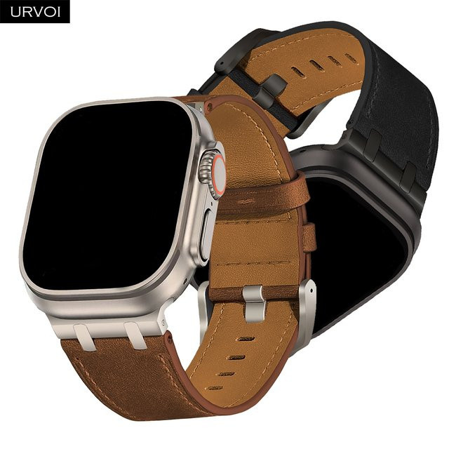 URVOI Uhrenarmband Leder, Vintage, Unisex, 46 mm, 49 mm - Bild 1