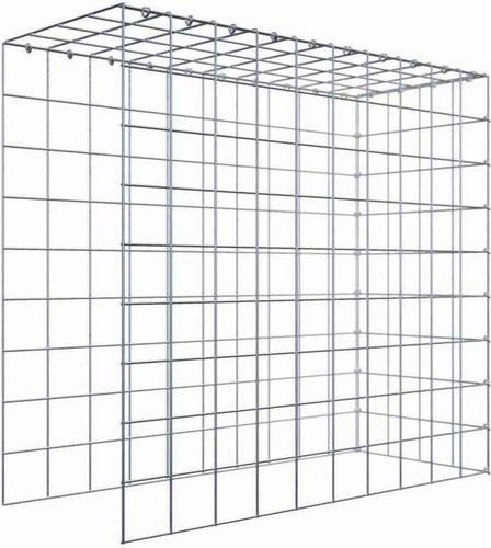 Gabiona Anbaukorb Typ 4 aus Stahl in Silbergrau, B/T/H: 90 x 100 x 40 cm - Bild 1