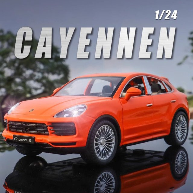 MAKEDA Cayenne Geländewagen Modell, Metall, mit Licht und Sound, Orange - Bild 1