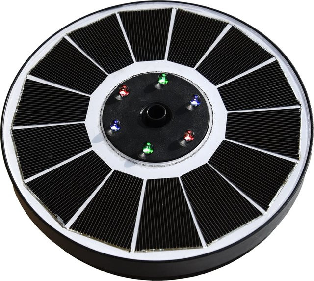 Heissner Solar-Teichpumpen-Set mit schwimmender Solar-Insel, RGB-LED-Beleuchtung und runder Form - Bild 1