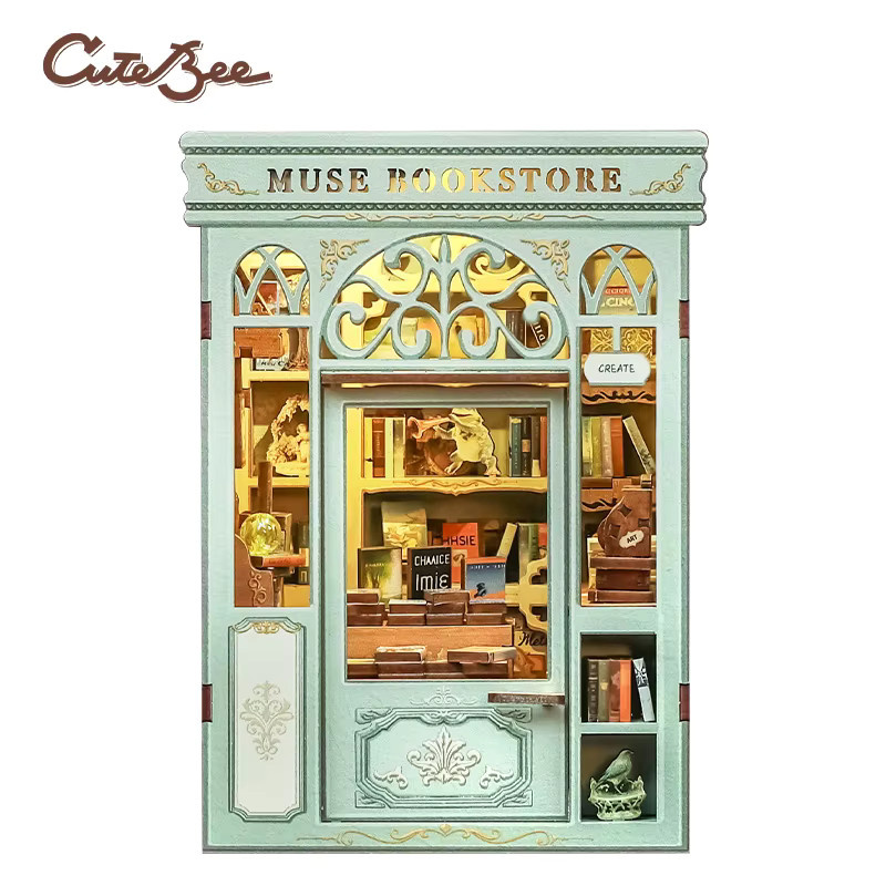 CUTEBEE Muse Bookstore Book Nook Kit, 3D Puzzle, Holz - Bild 5
