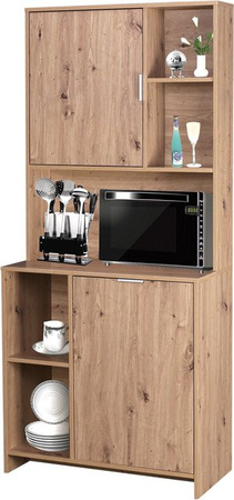 HTI-Living Küchenschrank Malin in Artisaneiche mit Regalböden und Türen mit offenem Fach, Braun