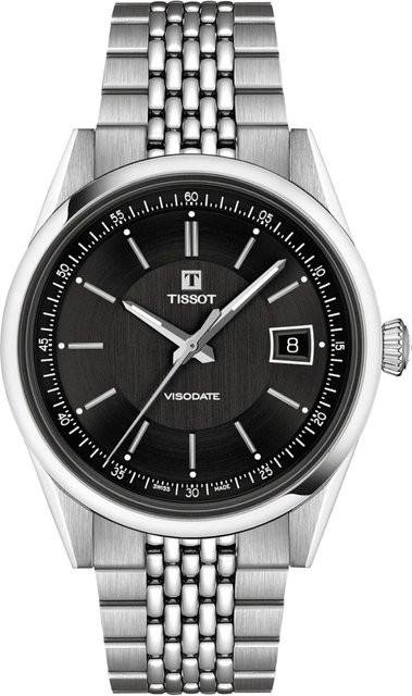 Tissot Herrenuhr Visodate, Automatik, Edelstahl, 39 mm, Schwarz, 5 ATM - Bild 1