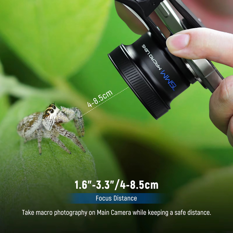 NEEWER Makro-Telefonkameraobjektiv mit 17-mm-Gewindeobjektivclip und 3-facher Vergrößerung in Schwarz - Bild 2