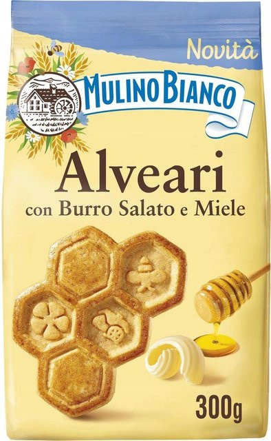 Mulino Bianco Alveari Mürbe Kekse mit gesalzener Butter und Honig 300 g - Bild 1