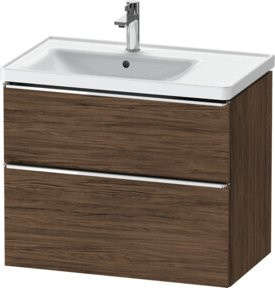 Duravit Waschtischunterschrank D-Neo Wandhängend in Nussbaum Dunkel mit Chrom-Details, B/T/H: 78,4 x 45,2 x 62,5 cm - Bild 1