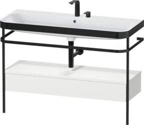 Duravit Möbelwaschtisch-Kombi Happy D.2 Plus in Weiß mit Keramikwaschbecken, 1 Ladenschrank und 2 Handtuchhalter, B/T: 117,5 x 49 cm - Bild 1