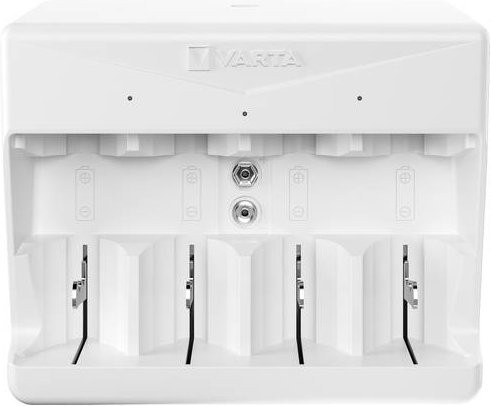 Varta Universal Charger Akkuladegerät für AA, AAA, C, D und 9V Batterien, weiß, B: 154 mm, T: 49 mm, H: 129 mm - Bild 1