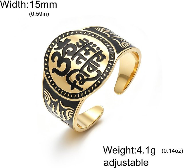 Likgreat Ring, Kupfer, Gold, Damen, 15mm Breite, verstellbar - Bild 1