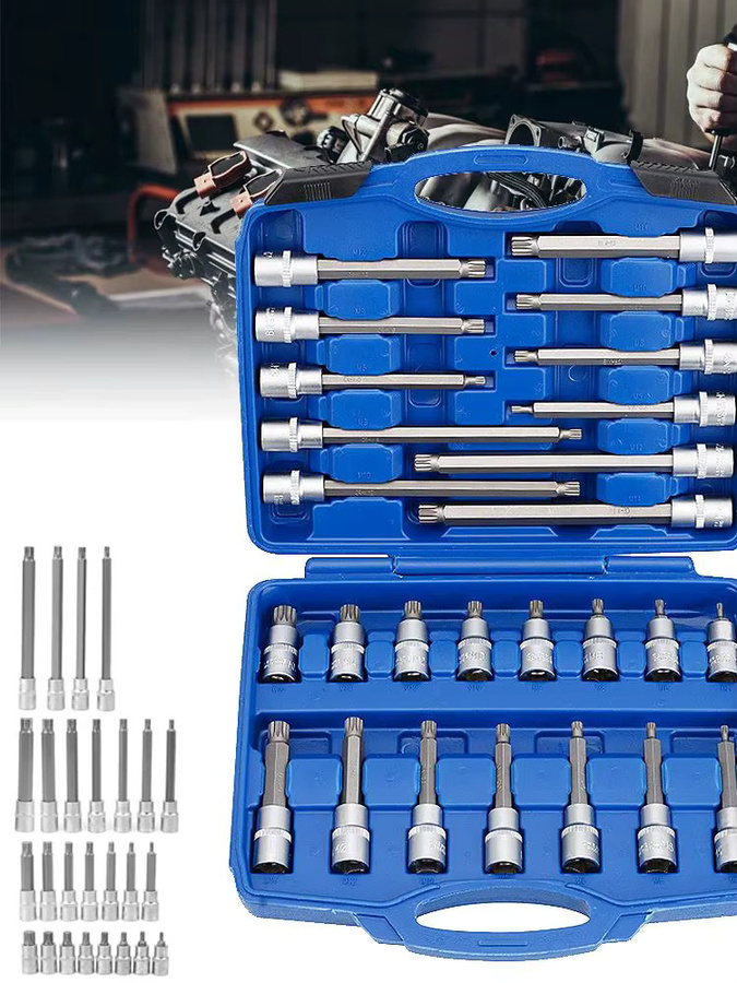 Erweitertes Tiefen-Schraubendreher-Bit Set mit Buchsenhülsen für 1/2 Zoll zur Autoreparatur und für Handwerkliche Arbeiten - Bild 3