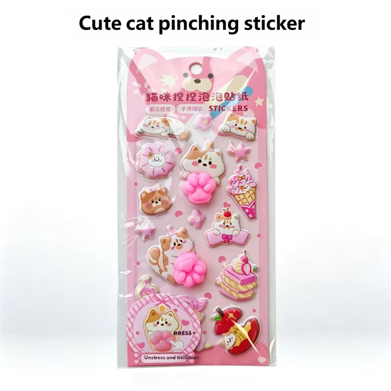 Niedliche 3D-Katzenkrallen Sticker zum Dekomprimieren in Blau und Multicolour für DIY Scrapbook und Handyhüllen-Dekoration - Bild 2