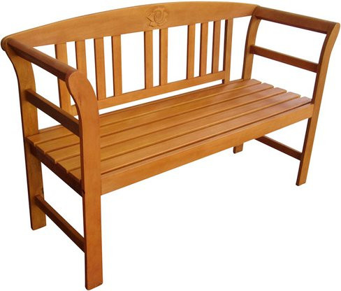 Garden Pleasure Gartenbank San Jose aus Eukalyptus-Holz mit Rose, 2-Sitzer, Braun, B/H/T: 130 x 82 x 45,5 cm - Bild 1