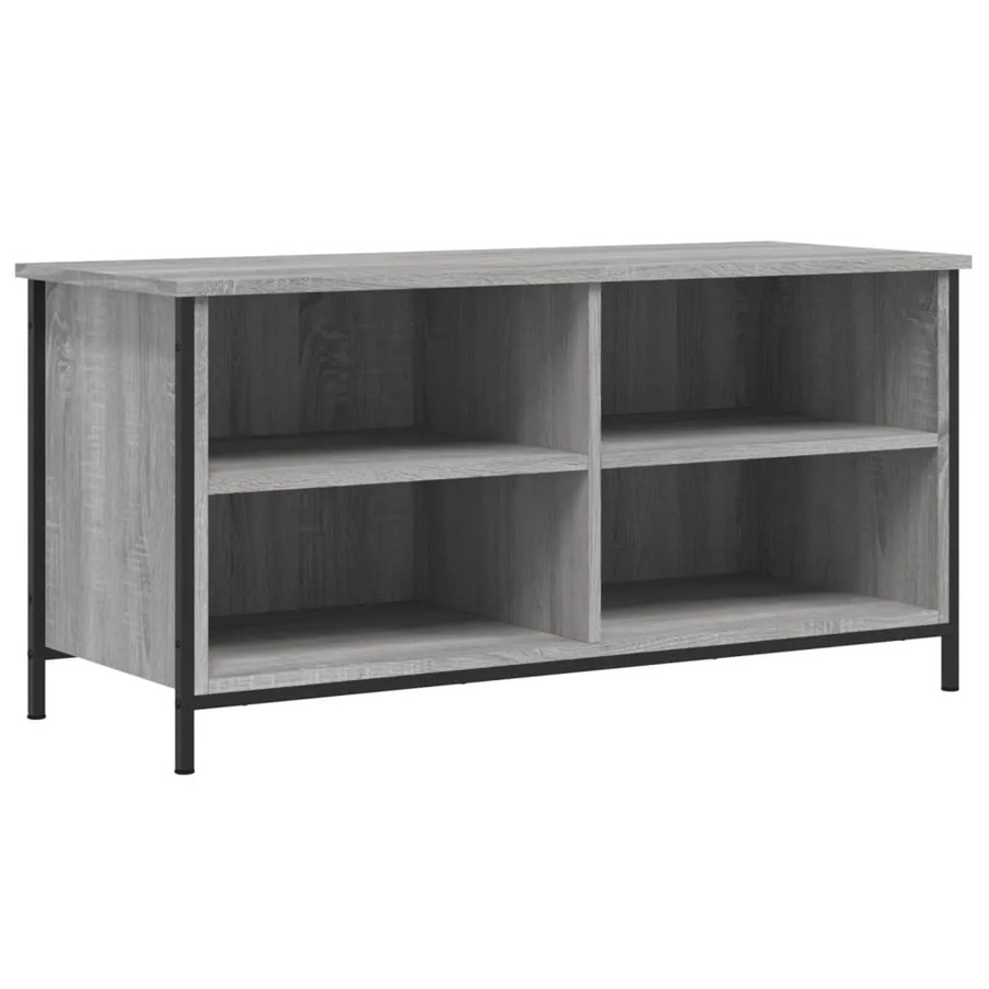 vidaXL TV-Schrank in Grau Sonoma aus Holzwerkstoff und Eisen mit industrieller Note, B/T/H: 100 x 40 x 50 cm - Bild 2