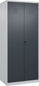 C+P Wäsche-Spind Classic PLUS mit 2 Abteilen und Sicherheits-Drehriegel, Farbe: Lichtgrau/Anthrazitgrau, H x B x T: 185 x 80 x 50 cm - Bild 1