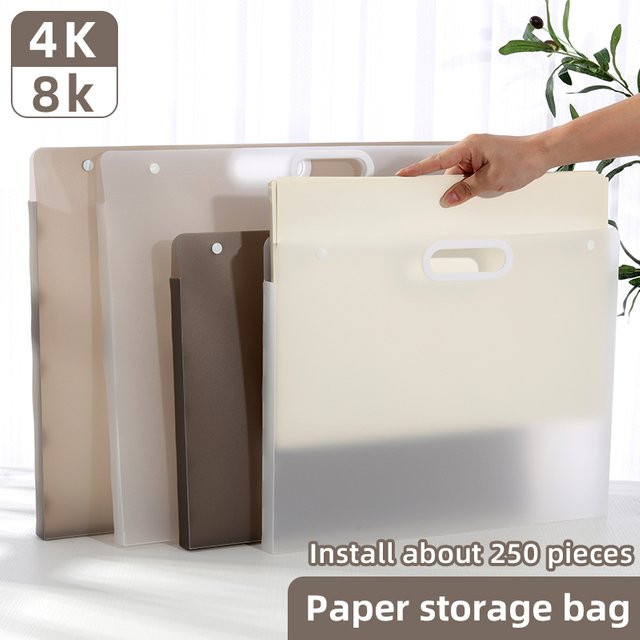 KOBEST Kunst-Portfolio-Tasche in Braun mit wasserdichtem Kunststoff und Snap-Verschluss für Skizzenpapier und Dokumente - Bild 1