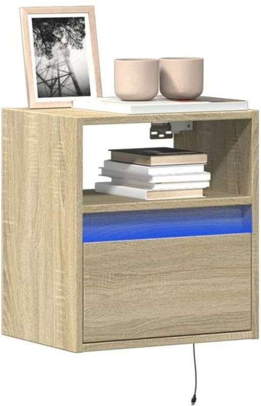 Vidaxl TV-Wandschrank mit LED-Beleuchtung in Braun, B/T/H: 41 x 31 x 45 cm - Bild 1